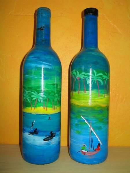 бутылки расписанные красками